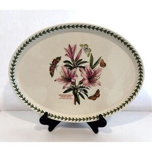 Portmeirion Botanic Garden Oval Platter Lily Flowered Azalea 14"x11"